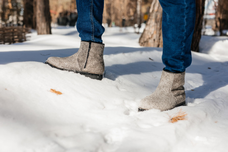 Мужские ботинки из камуса лошади на молнии